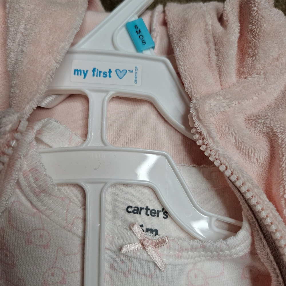 Carter's 6 Month Pink Three Piece Bear Outfit - Picture 2 of 2